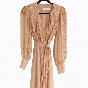 Zimmermann Pink Shimmer Polka Dot Dress